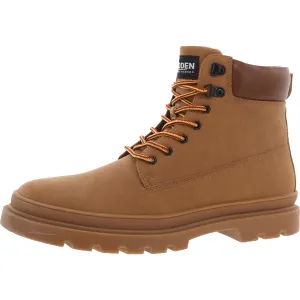 Mens Lace-Up Faux Leather Work & Safety Boots