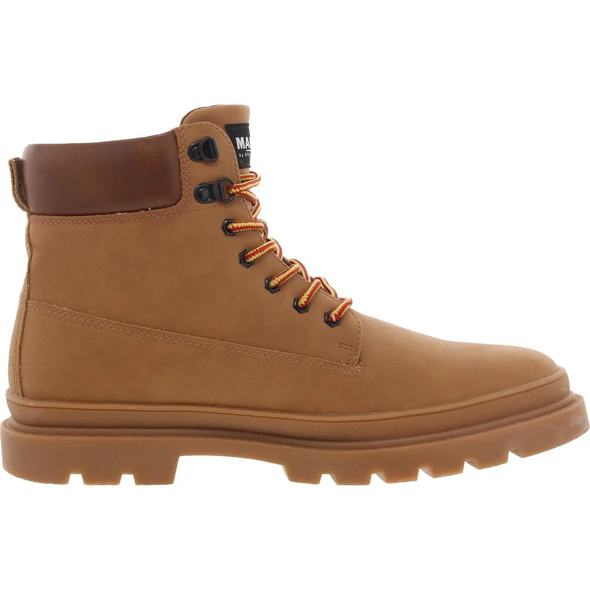 Mens Lace-Up Faux Leather Work & Safety Boots