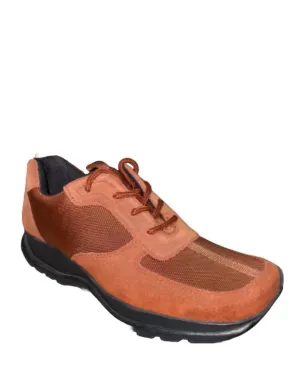 Men's Lace Up Low Top Sneaker In Burnt Orange