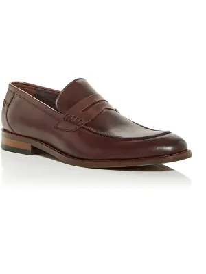 Mens Leather Round Toe Loafers