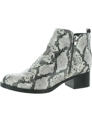 Mila Sky Womens Leather Double Zipper Ankle Boots