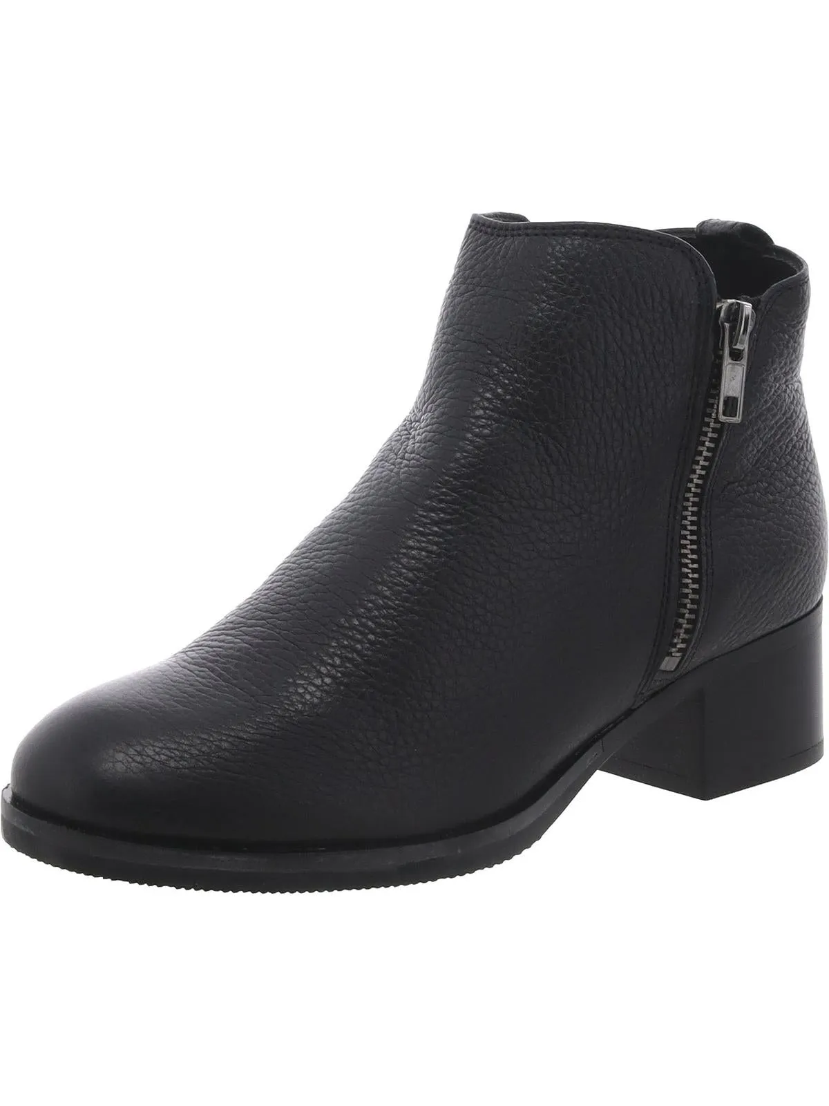 Mila Sky Womens Leather Double Zipper Ankle Boots