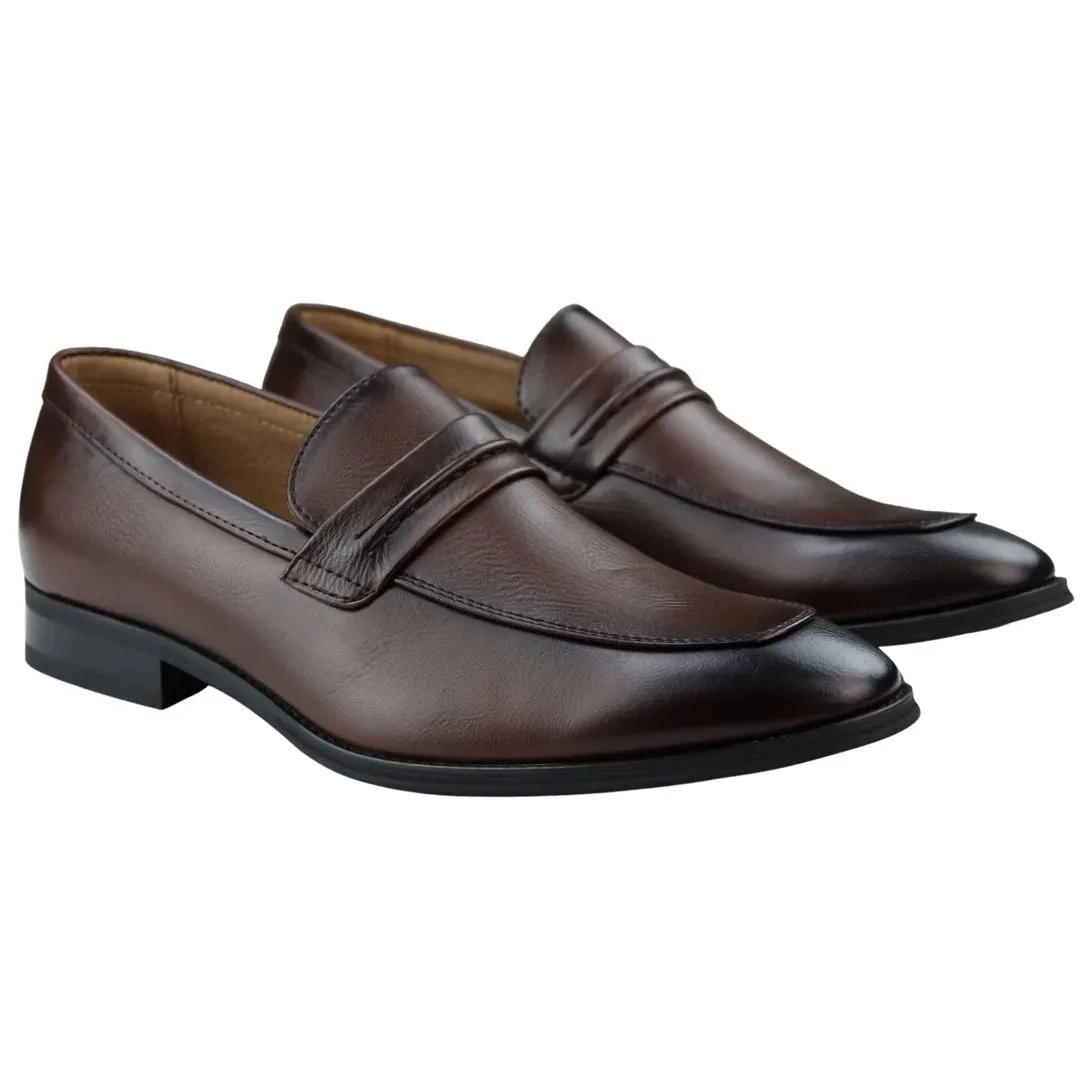 Moccasin Loafers Shoes Leather Lined Slip On Smart Formal Shoe