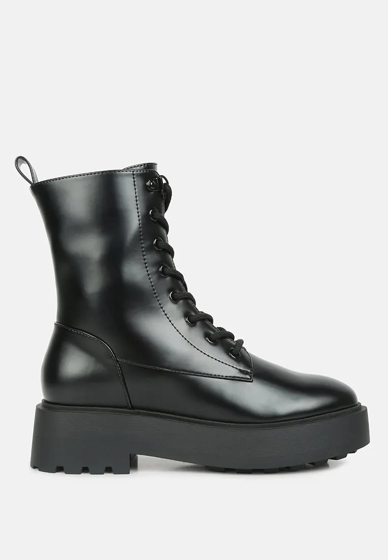 molsh faux leather ankle biker boots
