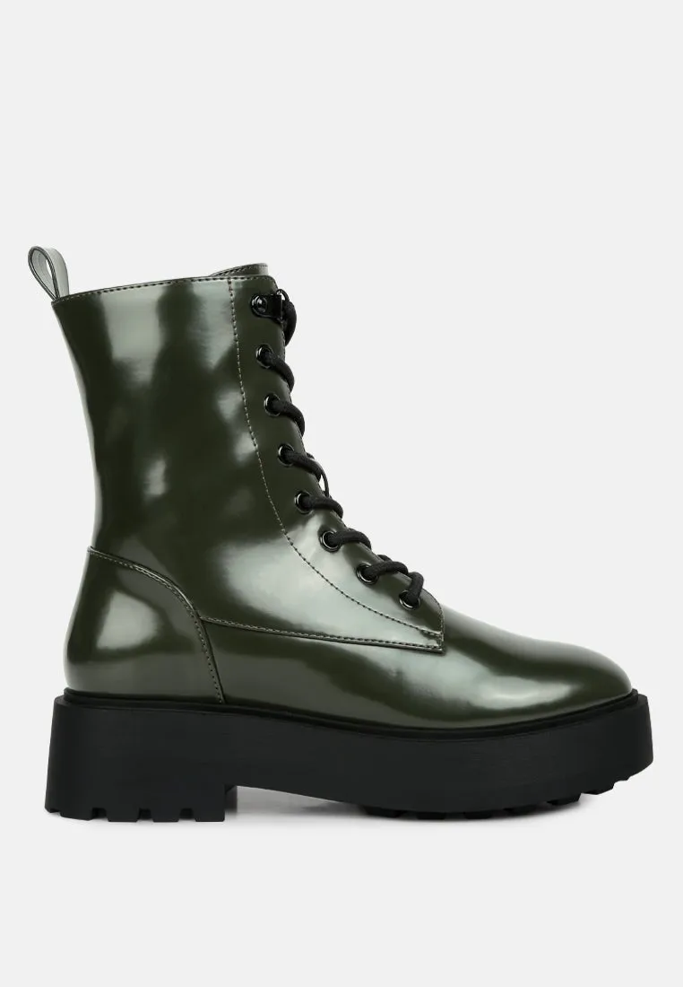 molsh faux leather ankle biker boots