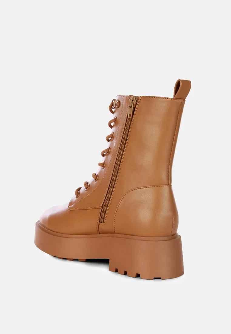 molsh faux leather ankle biker boots