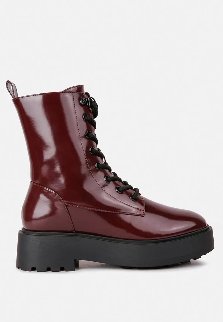 molsh faux leather ankle biker boots
