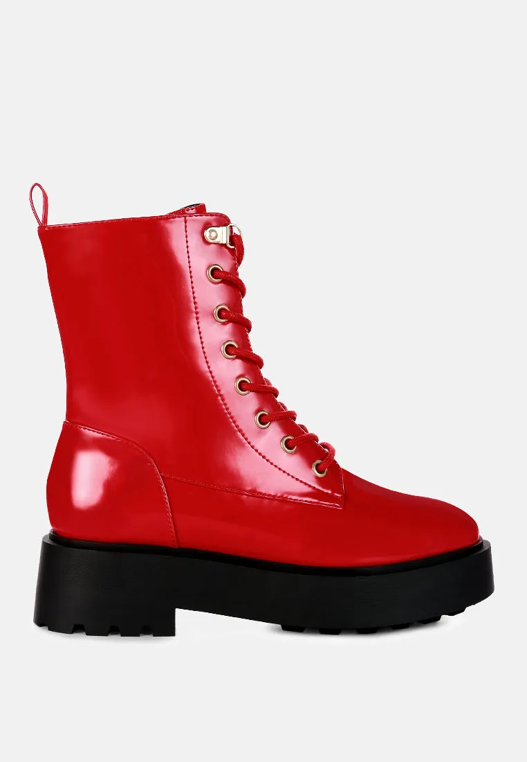 molsh faux leather ankle biker boots