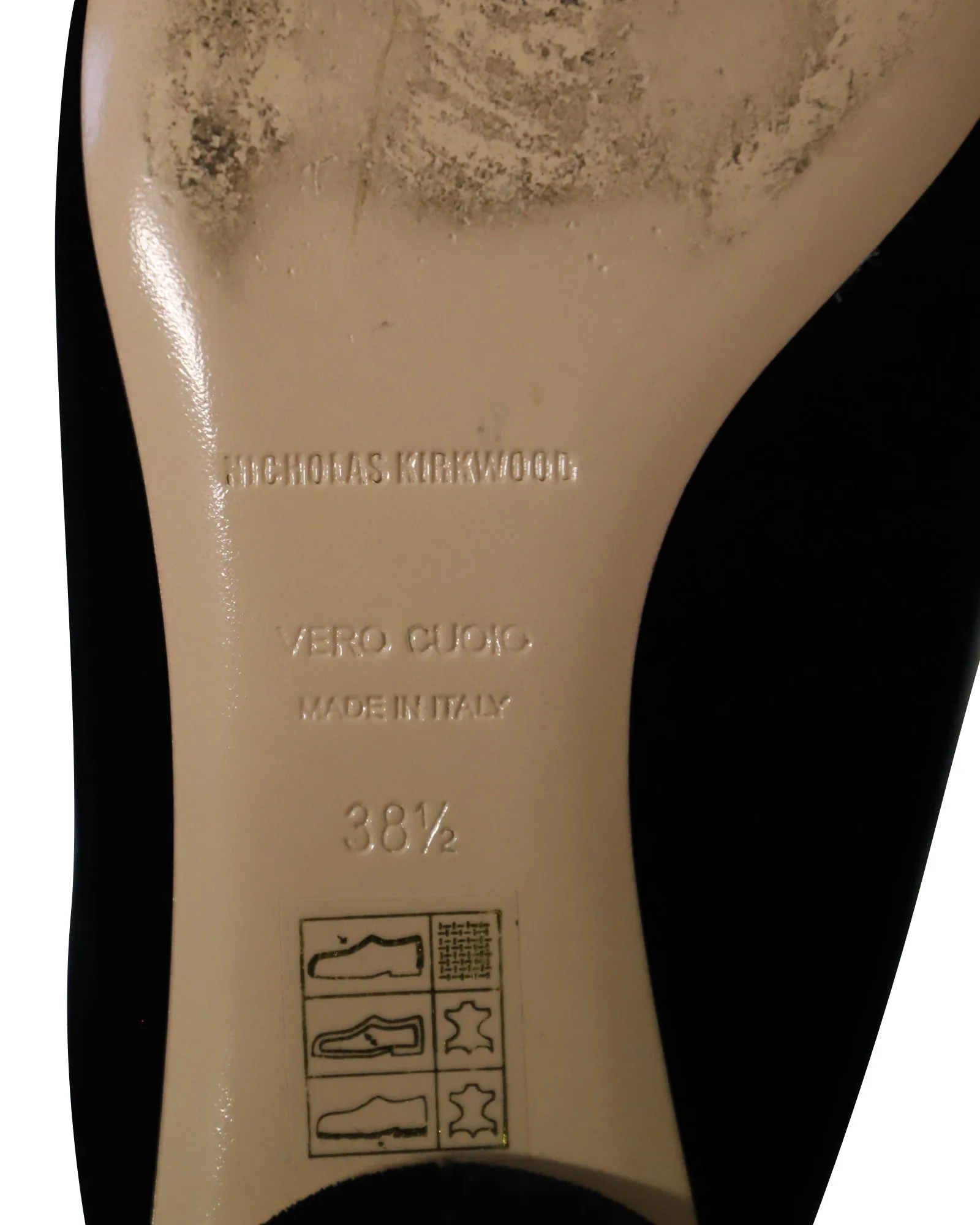 Nicholas Kirkwood Beya Flat Mules in Black Velvet