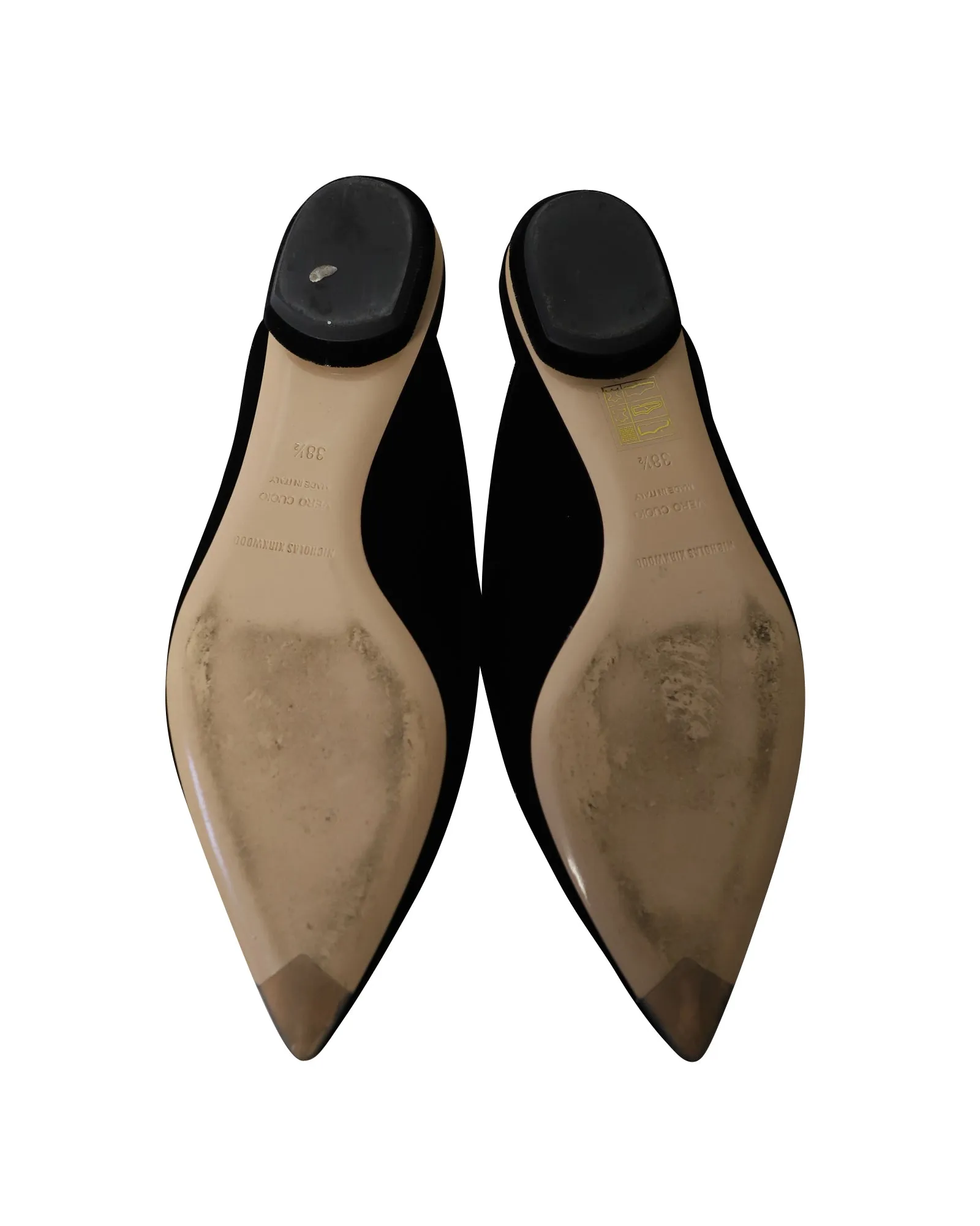 Nicholas Kirkwood Beya Flat Mules in Black Velvet