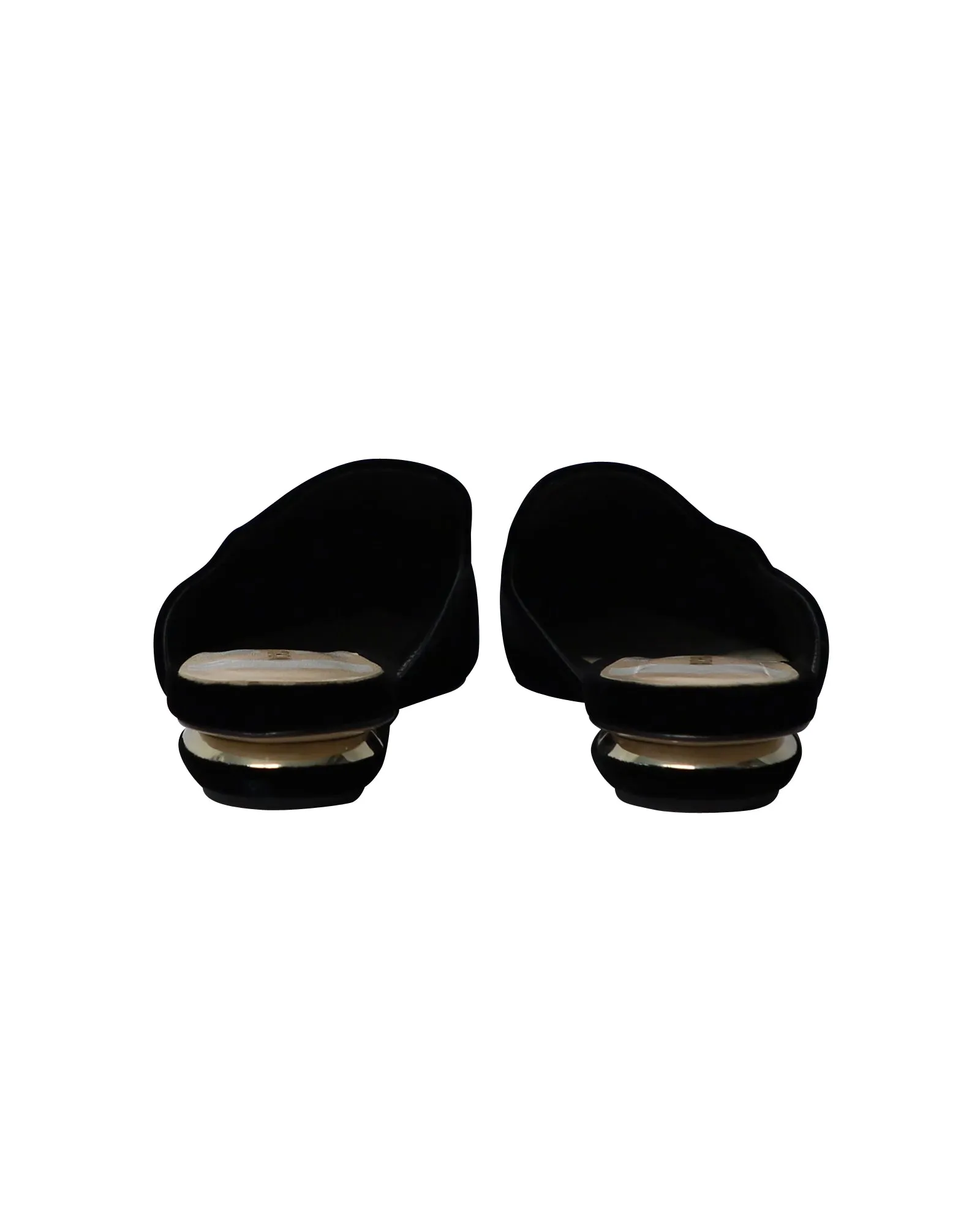 Nicholas Kirkwood Beya Flat Mules in Black Velvet