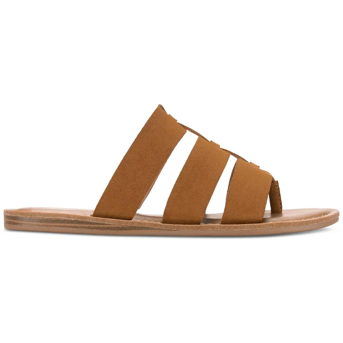 Oliaa Womens Faux Suede Toe-Post Slide Sandals