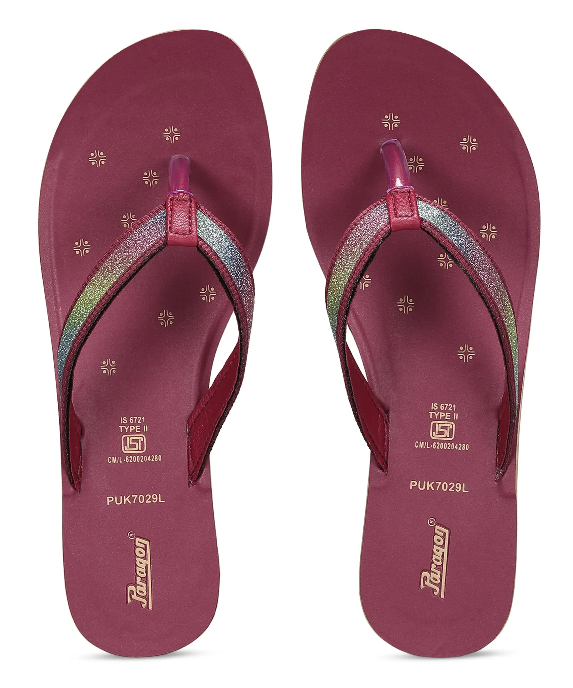 Paragon Women's Slip On Flat Maroon Sandals | Durable Dailywear Sandals