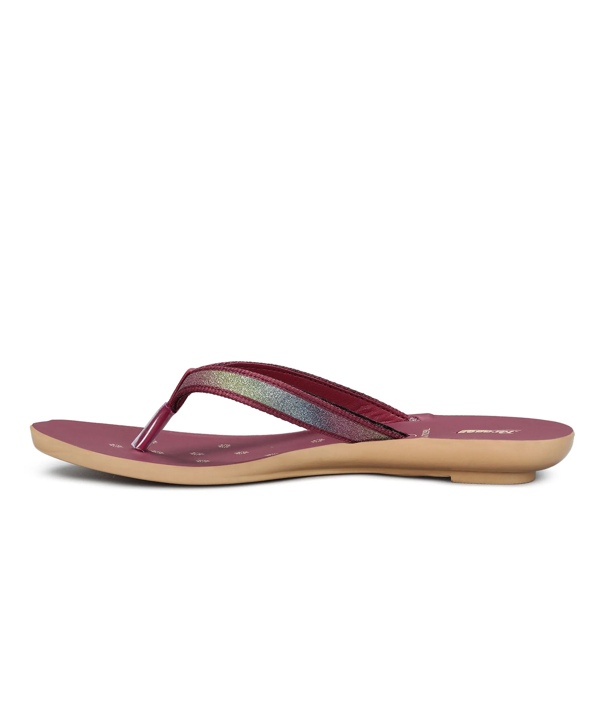 Paragon Women's Slip On Flat Maroon Sandals | Durable Dailywear Sandals