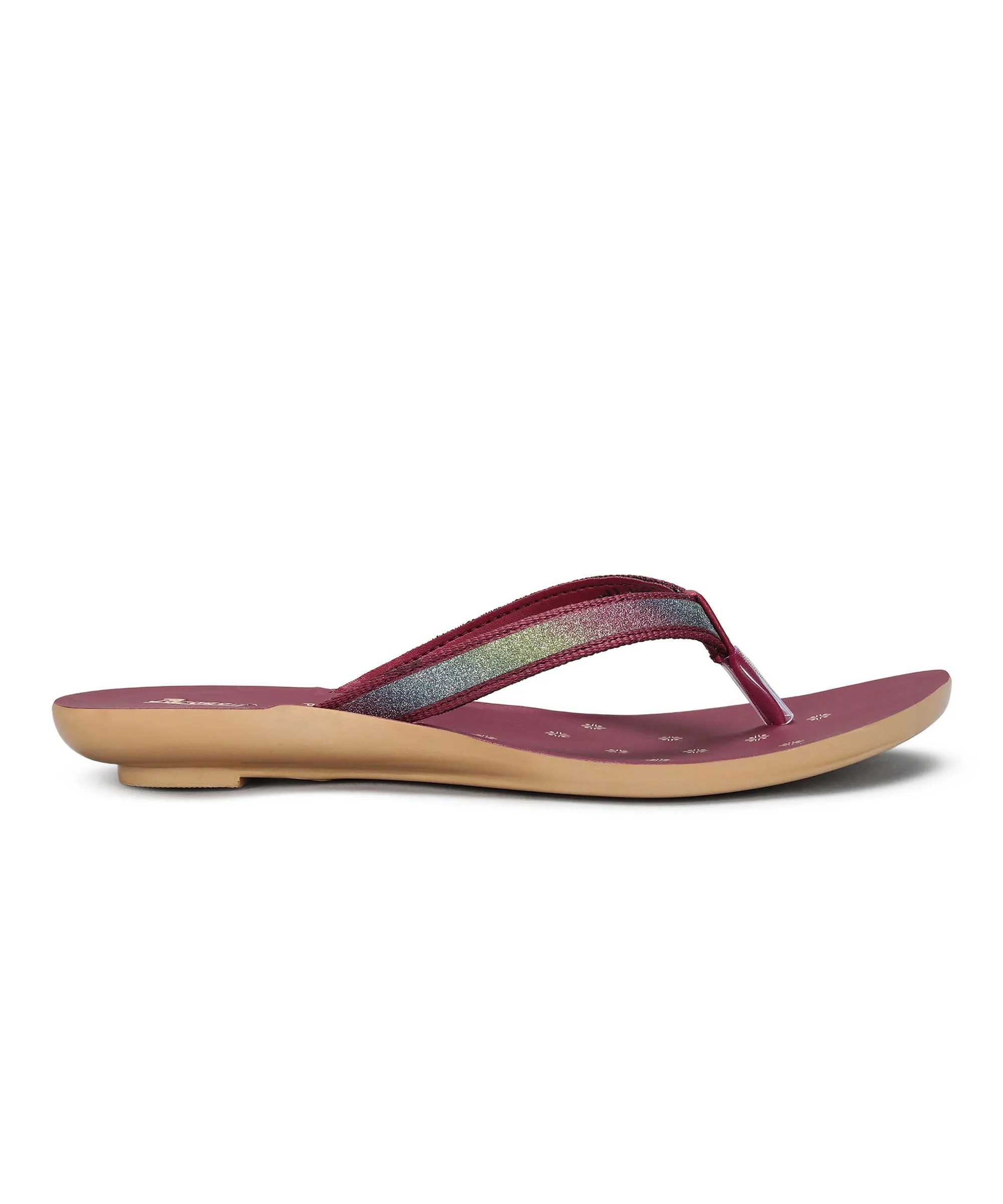 Paragon Women's Slip On Flat Maroon Sandals | Durable Dailywear Sandals
