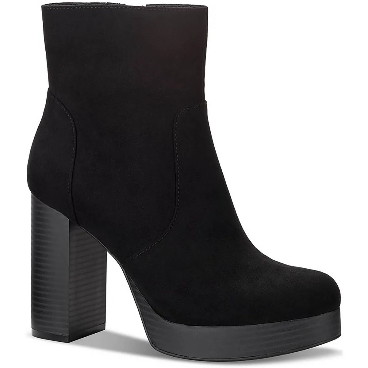 PATRICEE Womens Textile Upper Faux Leather Ankle Boots