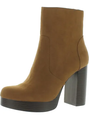 PATRICEE Womens Textile Upper Faux Leather Ankle Boots
