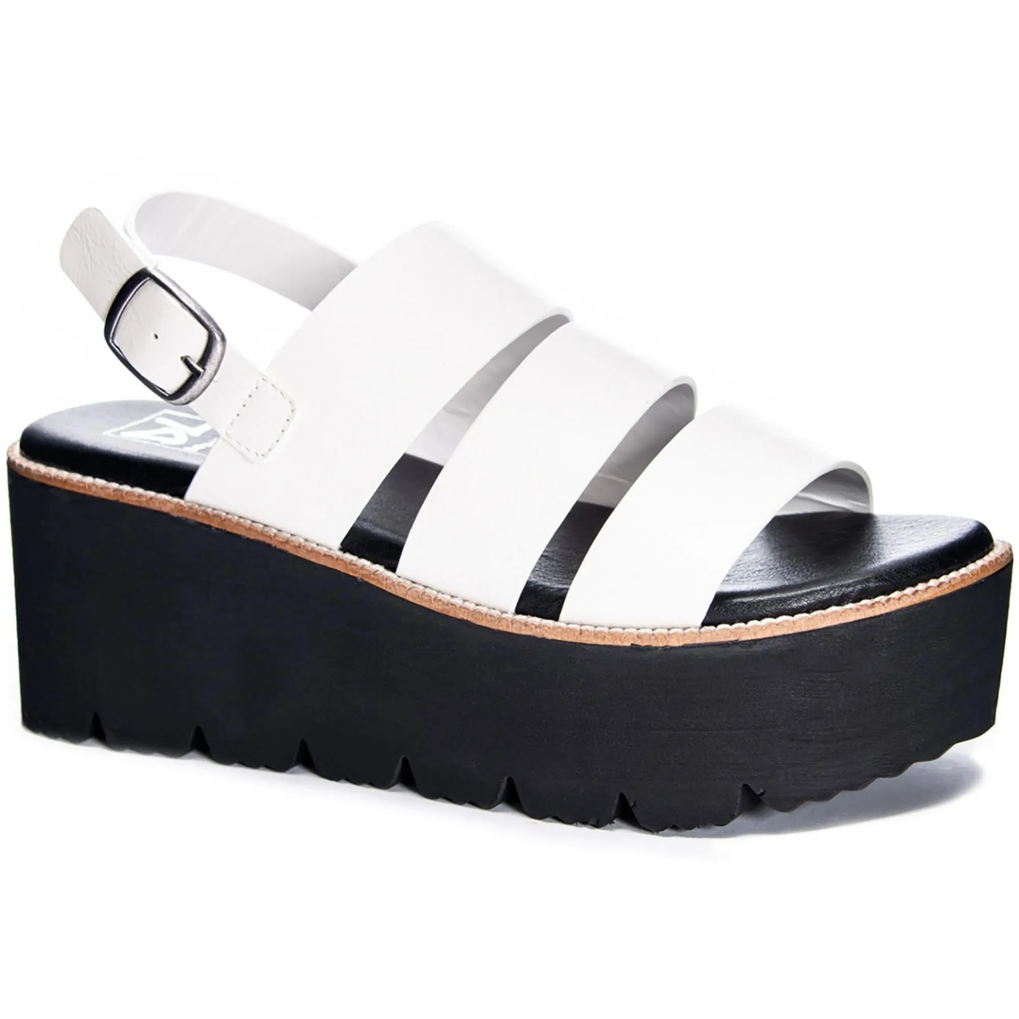 Pendulum Womens Faux Leather Cushioned Footbed Platform Sandals