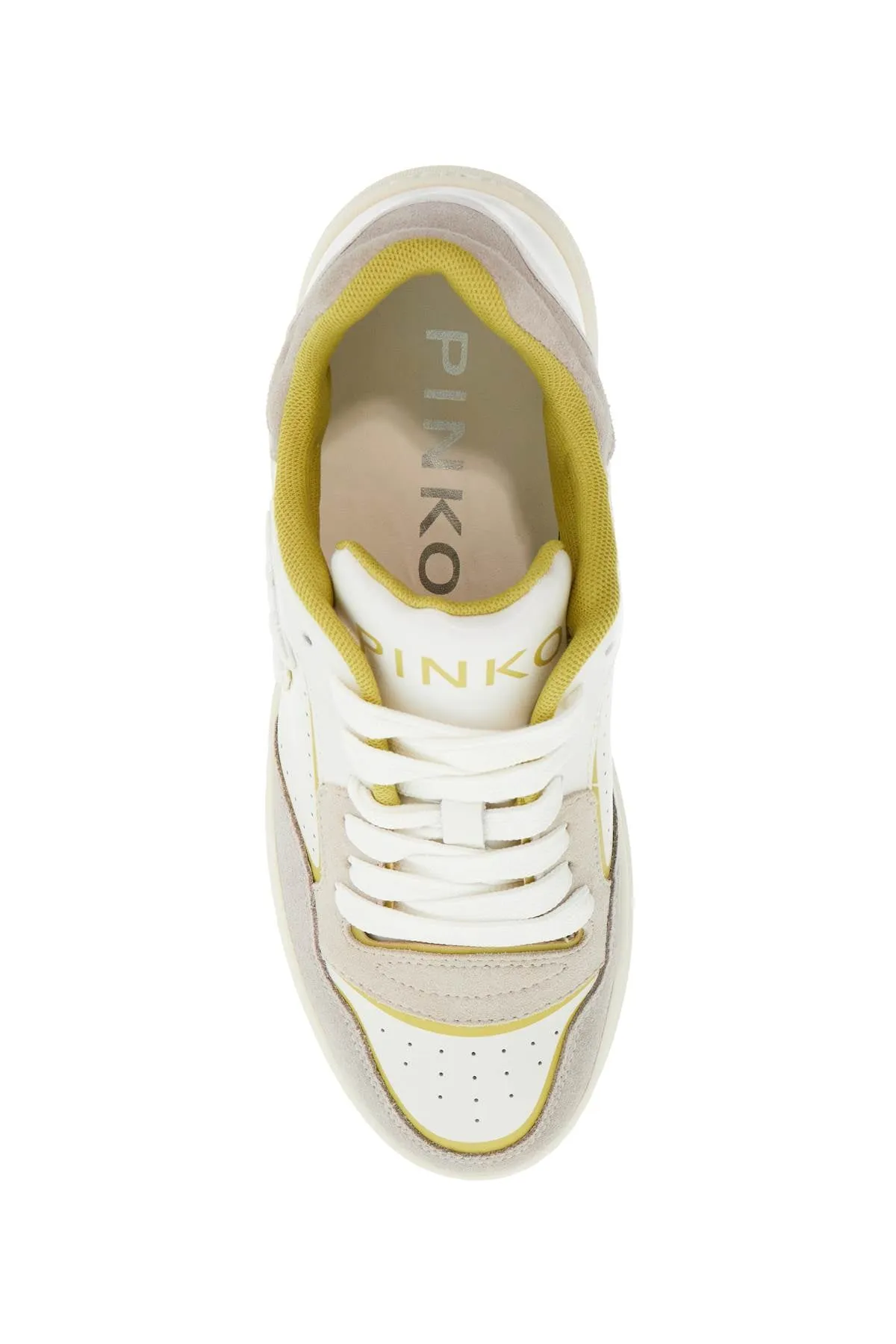Pinko Women's Sneakers Mandy 08 In  Leather With Lime Details For Women