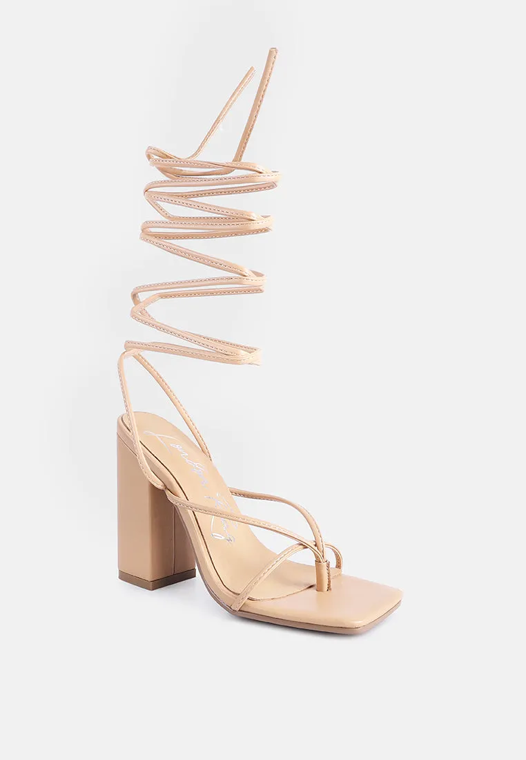 pole dance lace up block heeled sandals
