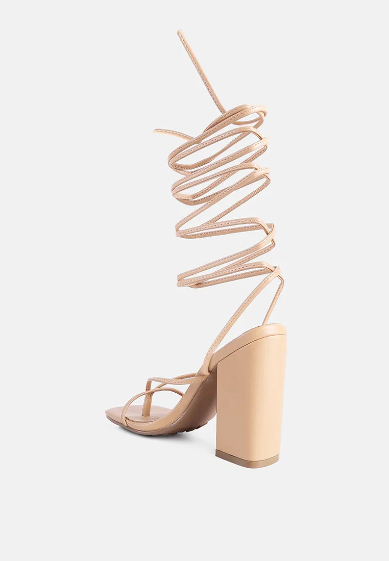 pole dance lace up block heeled sandals