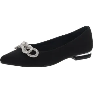 Quinnie Womens Rhinestone Pointed Toe Ballet Flats