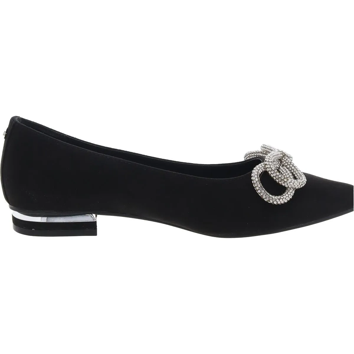 Quinnie Womens Rhinestone Pointed Toe Ballet Flats