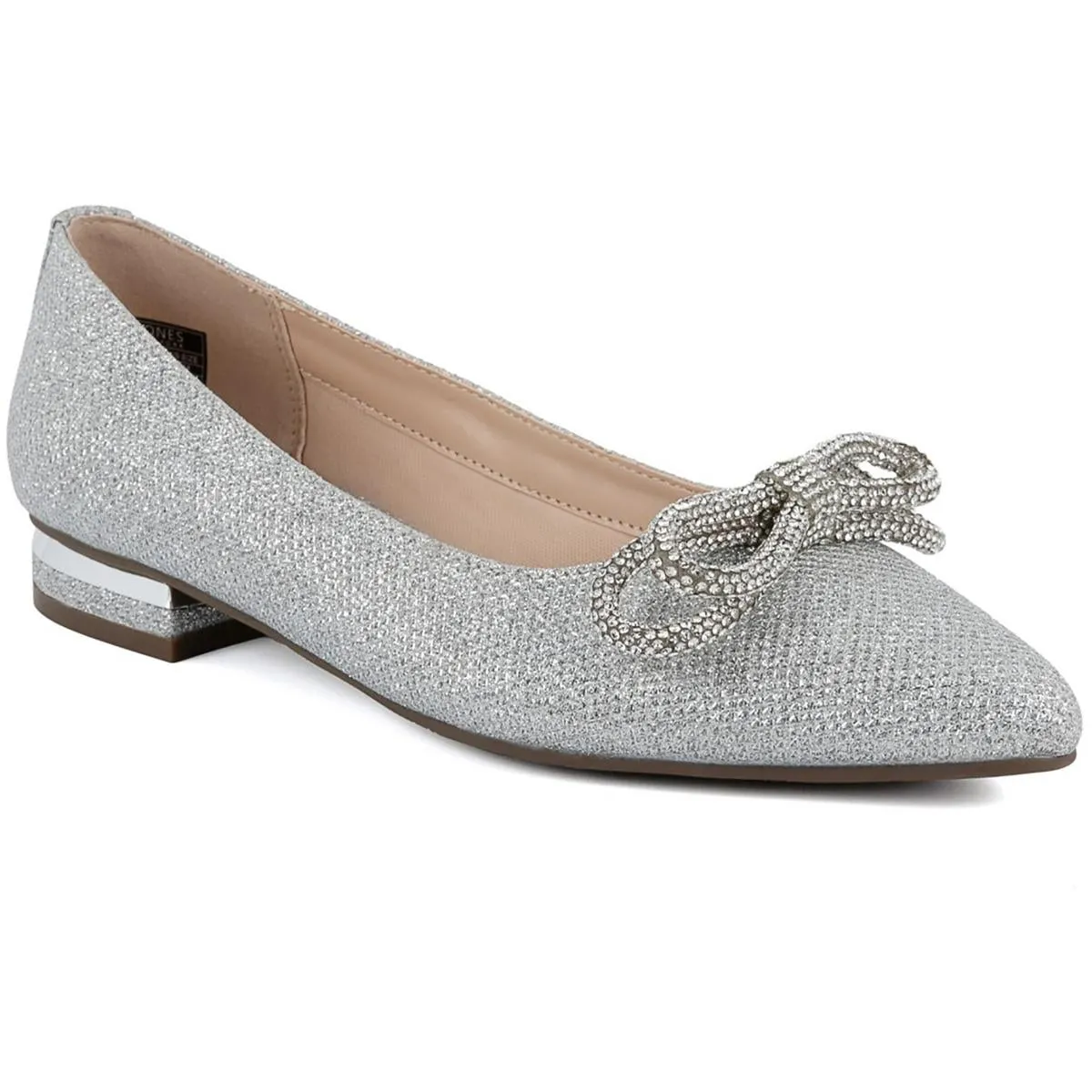 Quinnie Womens Rhinestone Pointed Toe Ballet Flats