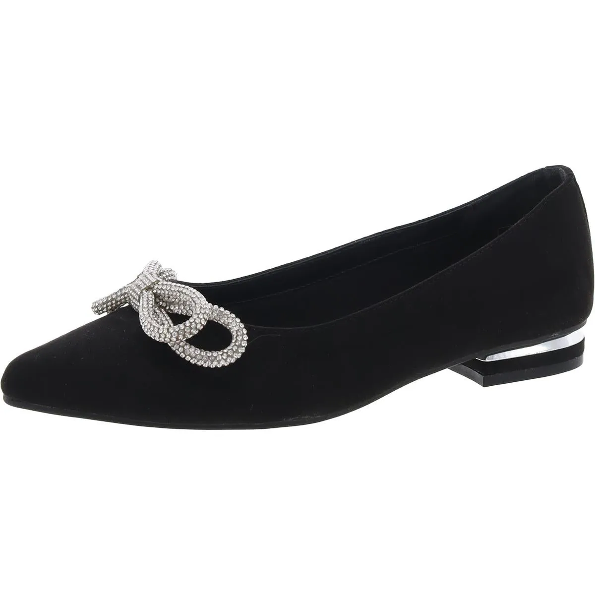Quinnie Womens Rhinestone Pointed Toe Ballet Flats