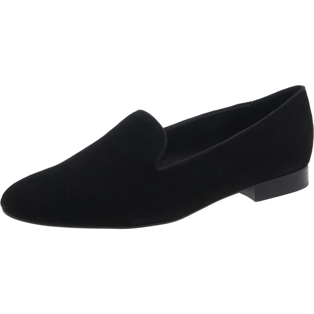Renold Womens Block Heel Faux Suede Loafers