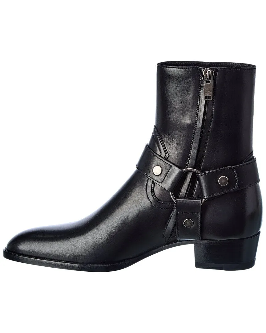 Saint Laurent Wyatt 40 Harness Leather Boot