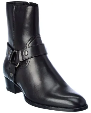 Saint Laurent Wyatt 40 Harness Leather Boot