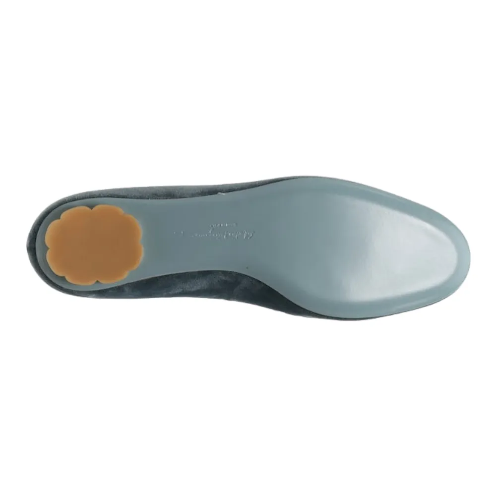 SALVATORE FERRAGAMO Sarno Women's 725068 Steel Blue Flats