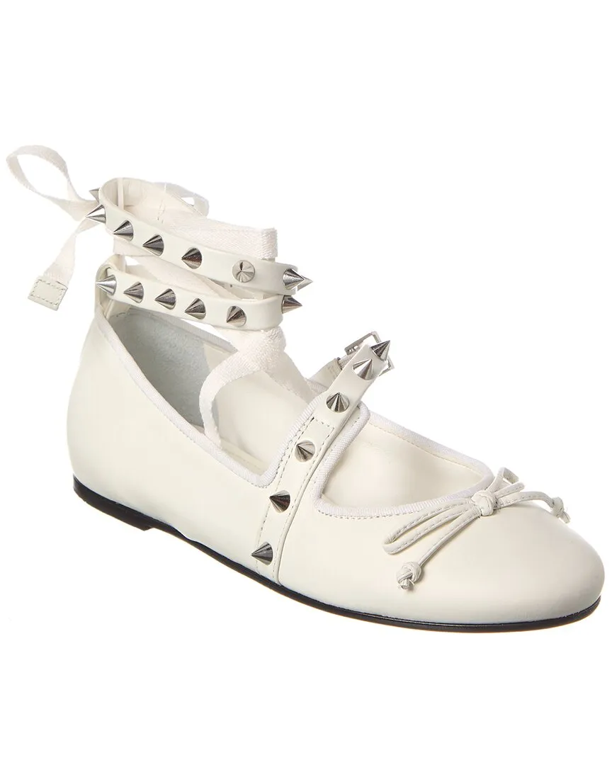 Schutz Larissa Lace Up Leather Flat Ballet