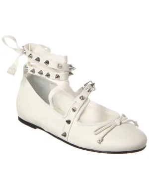 Schutz Larissa Lace Up Leather Flat Ballet