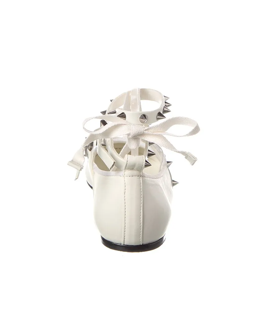 Schutz Larissa Lace Up Leather Flat Ballet