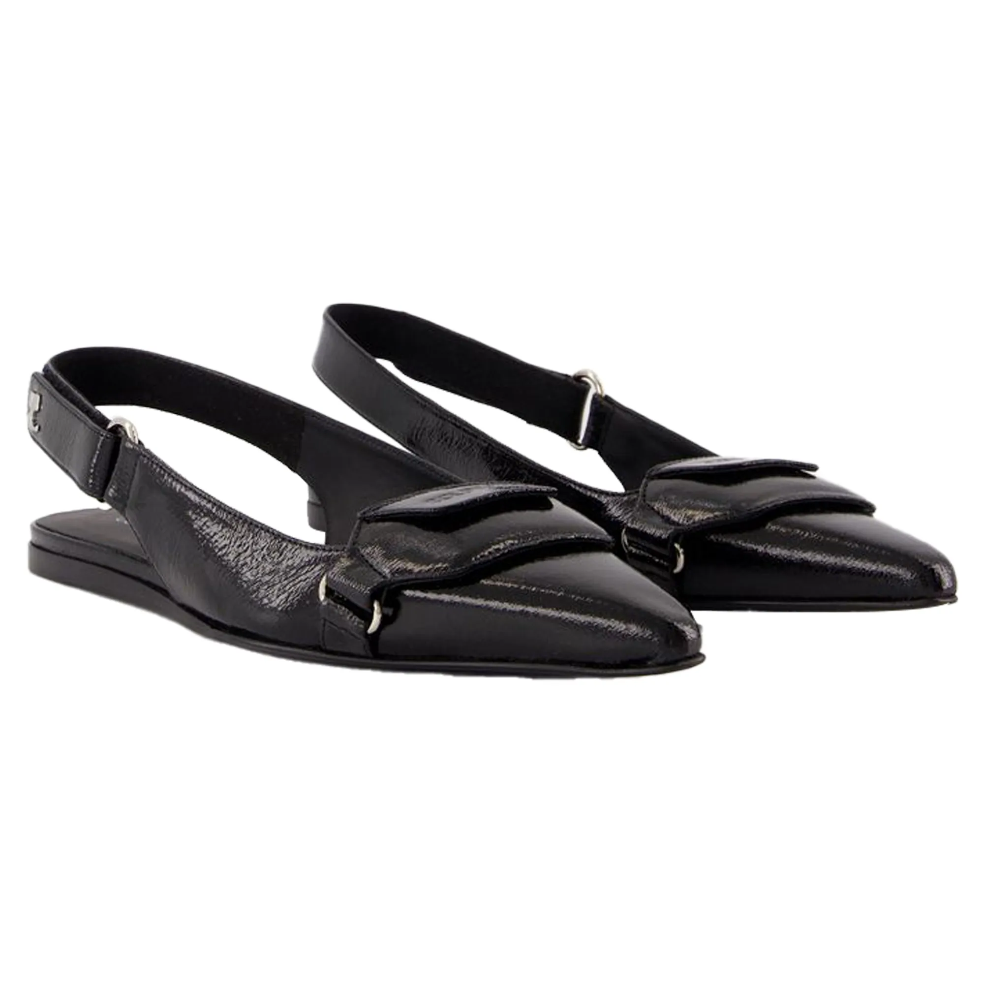 Sling Back Racer Vinyl - Courreges - Leather - Black