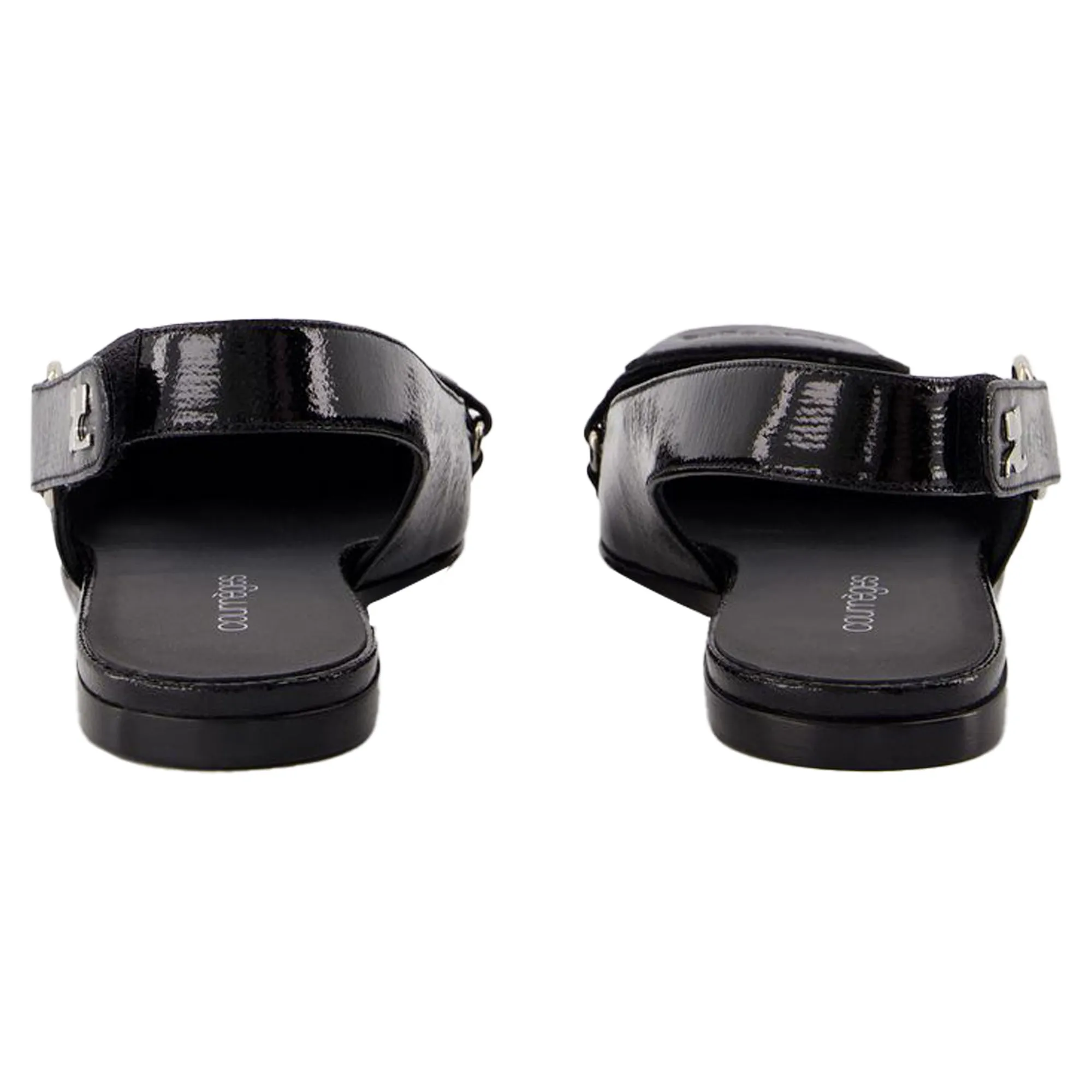 Sling Back Racer Vinyl - Courreges - Leather - Black