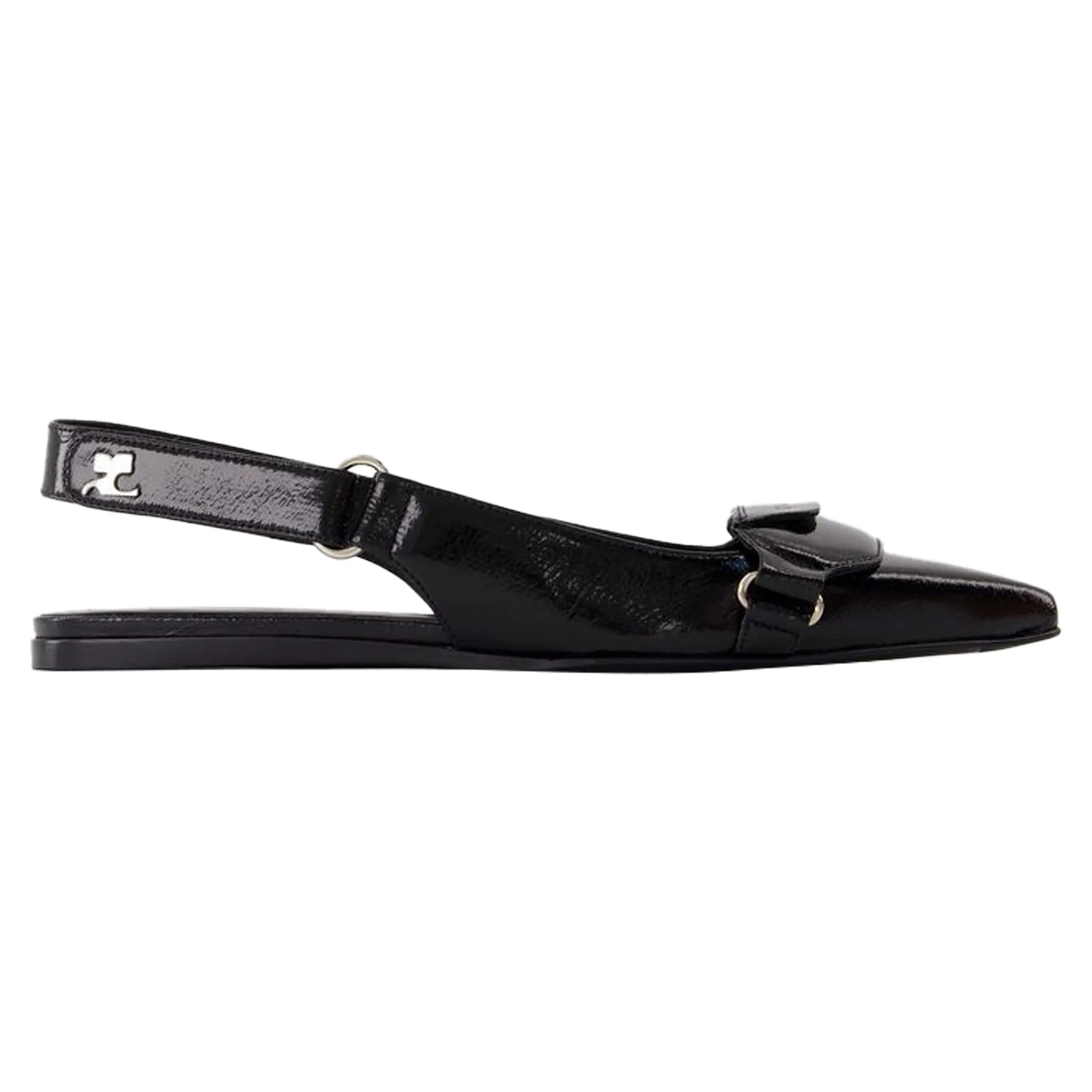 Sling Back Racer Vinyl - Courreges - Leather - Black