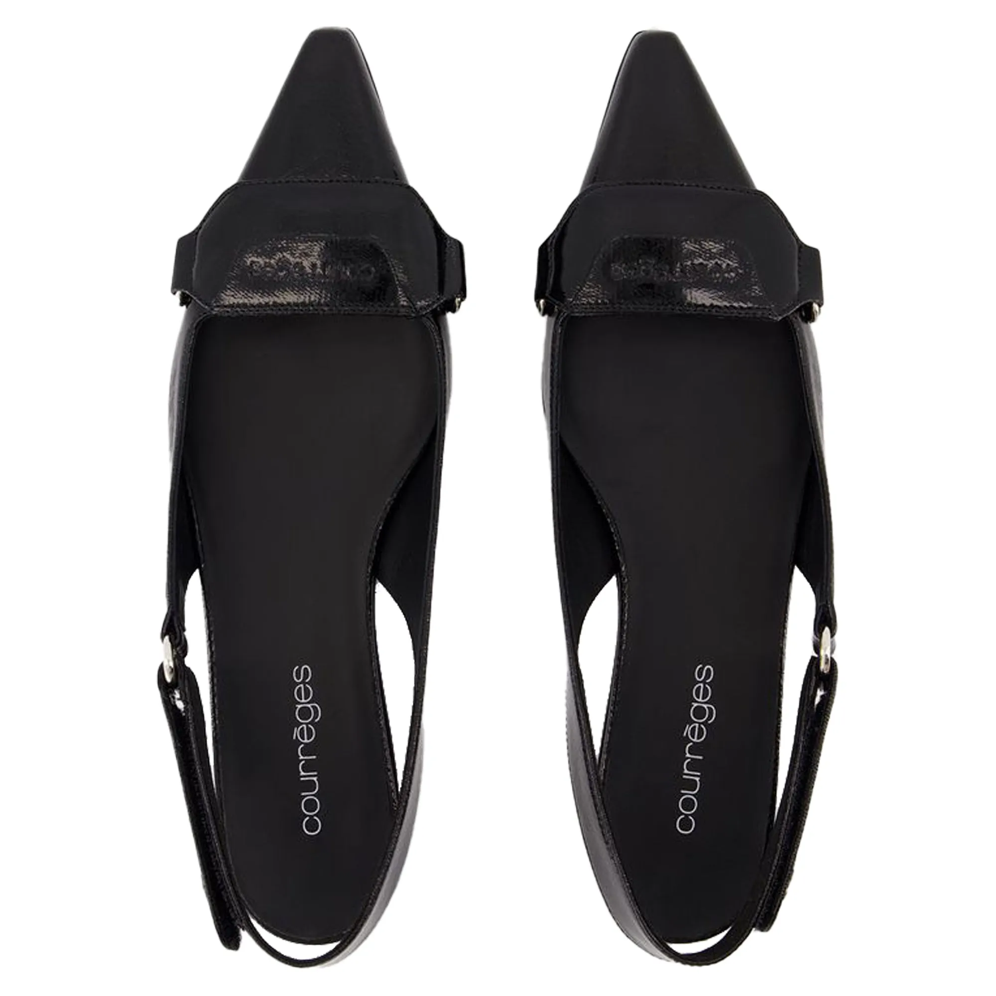 Sling Back Racer Vinyl - Courreges - Leather - Black