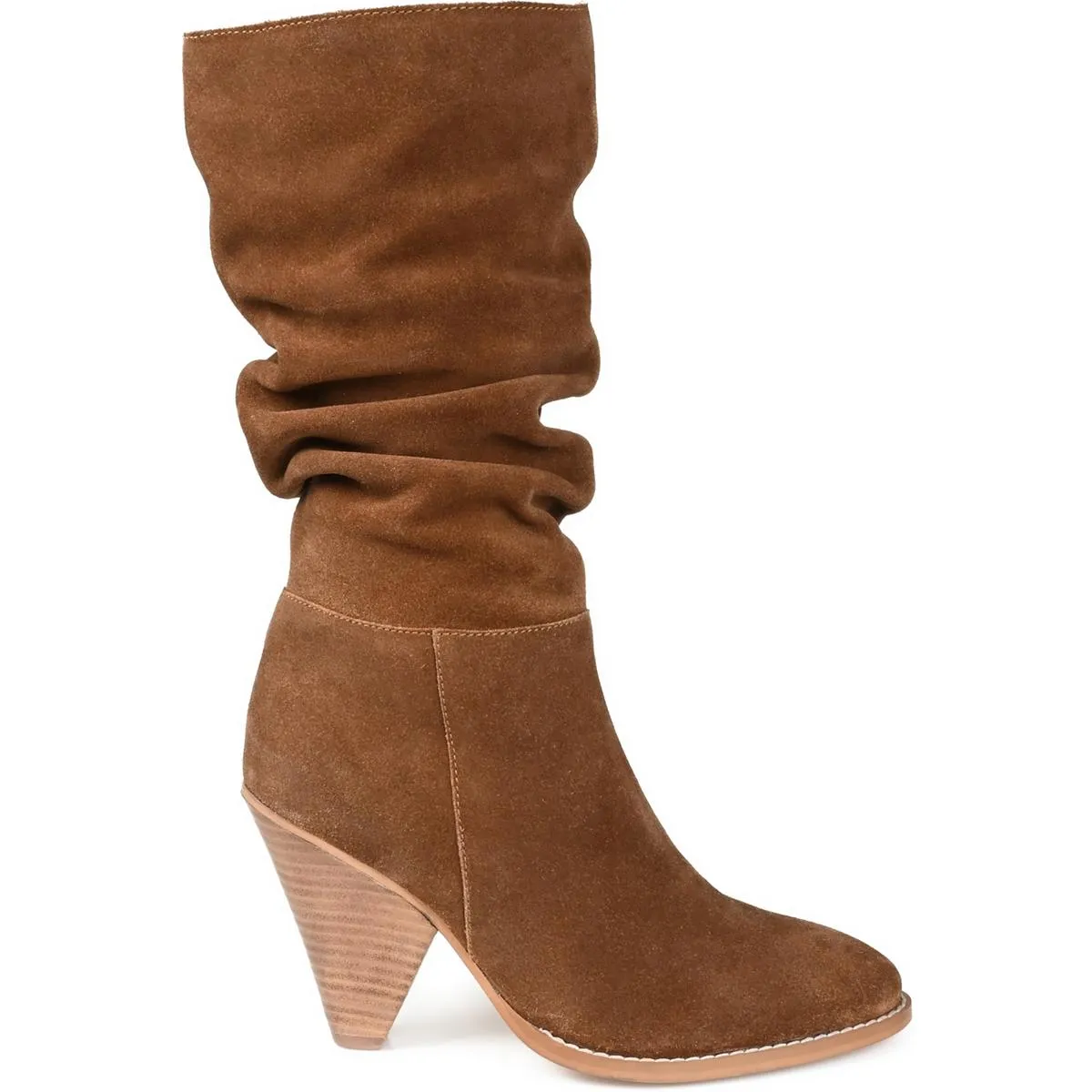 Syrinn Womens Suede Almond Toe Mid-Calf Boots