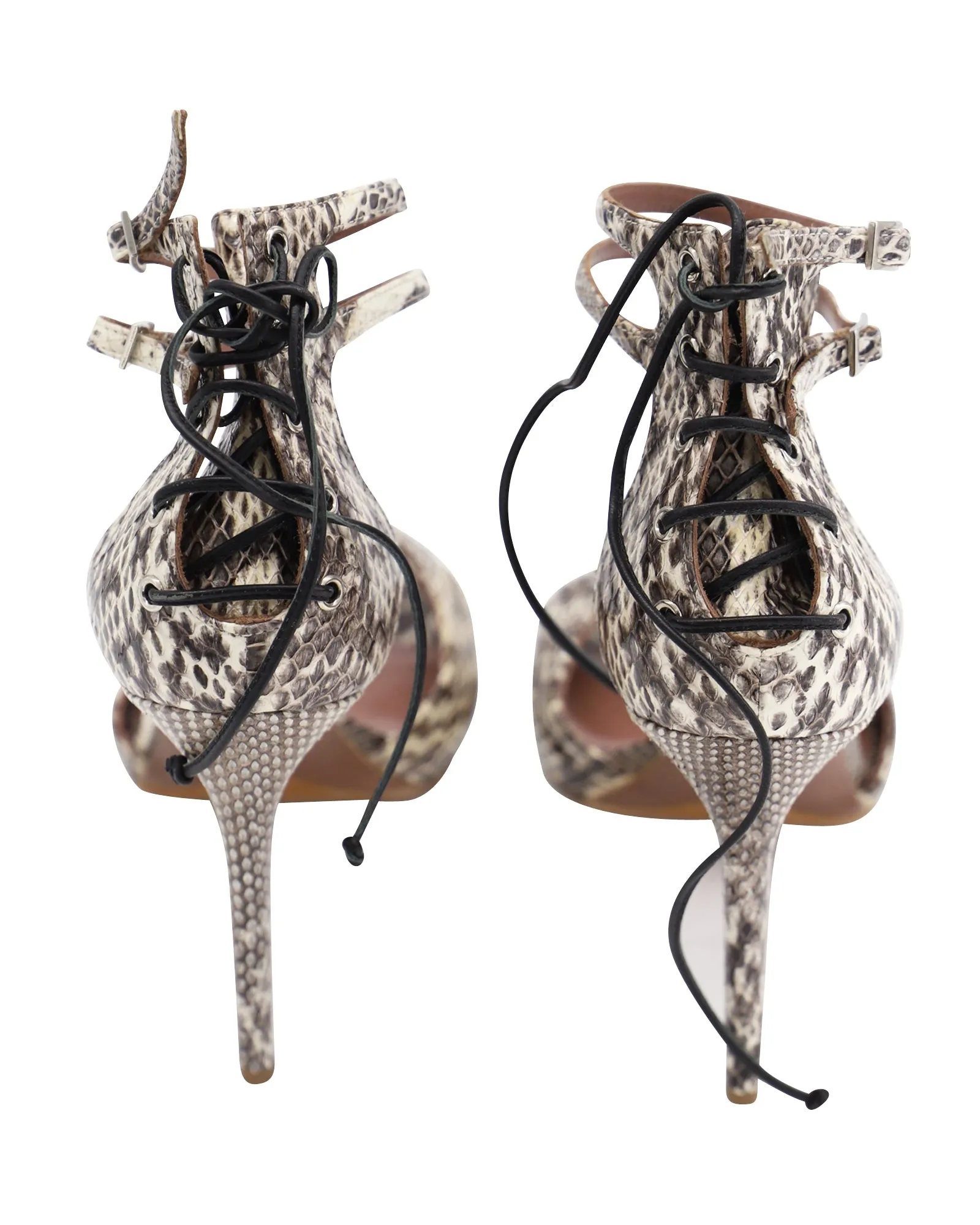 Tabitha Simmons Viva Snake-effect Ankle Heels in Multicolor Leather