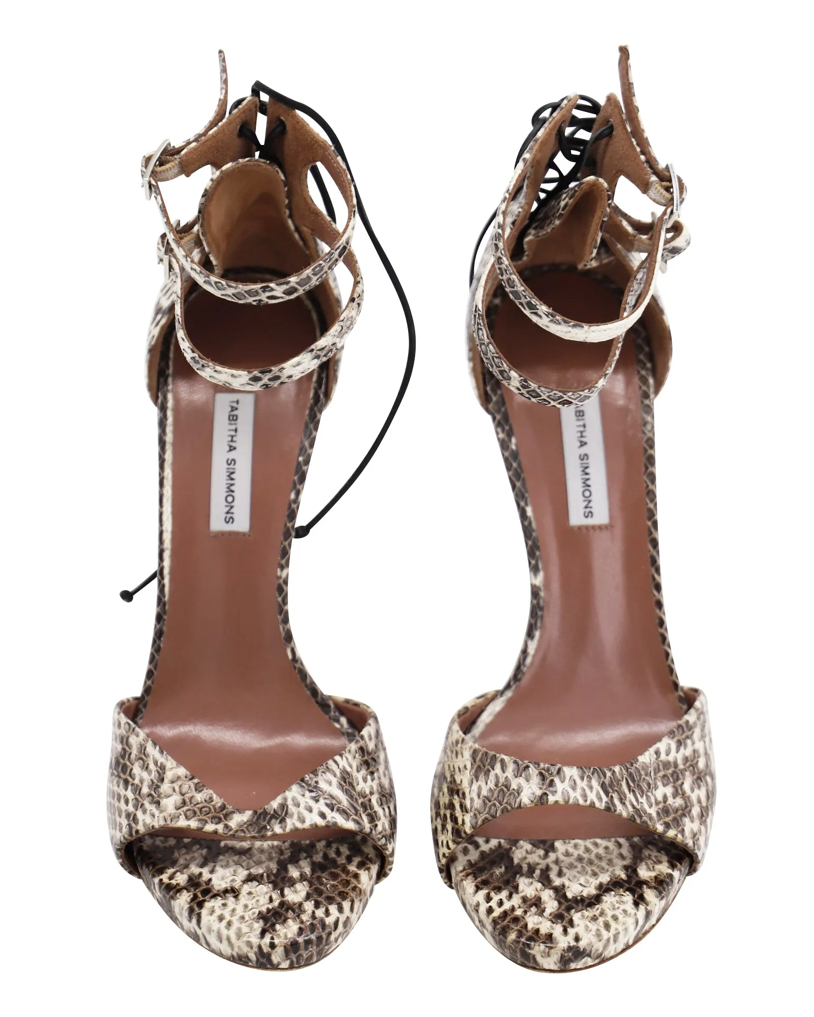 Tabitha Simmons Viva Snake-effect Ankle Heels in Multicolor Leather