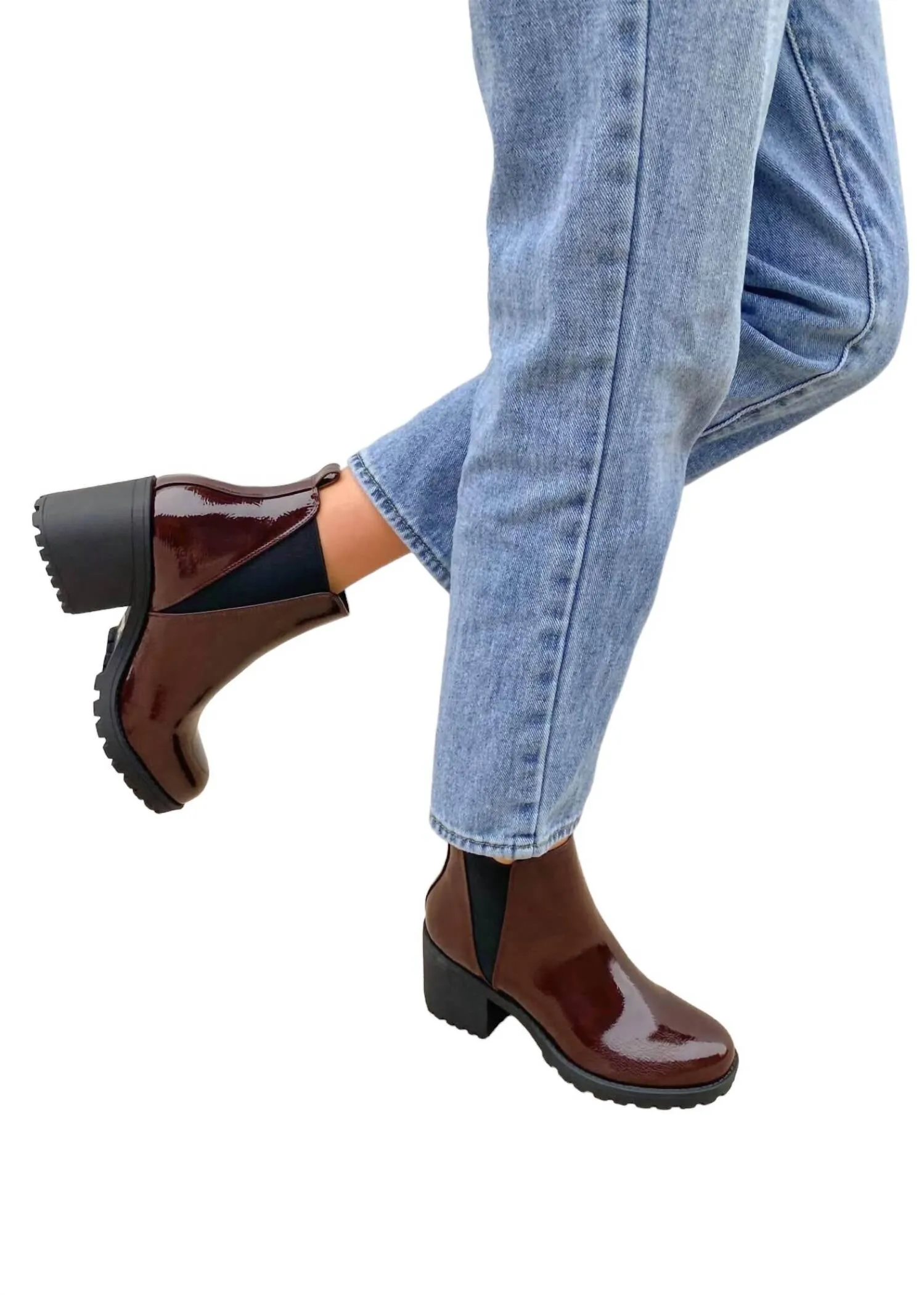 Take Me On Booties In Burgundy