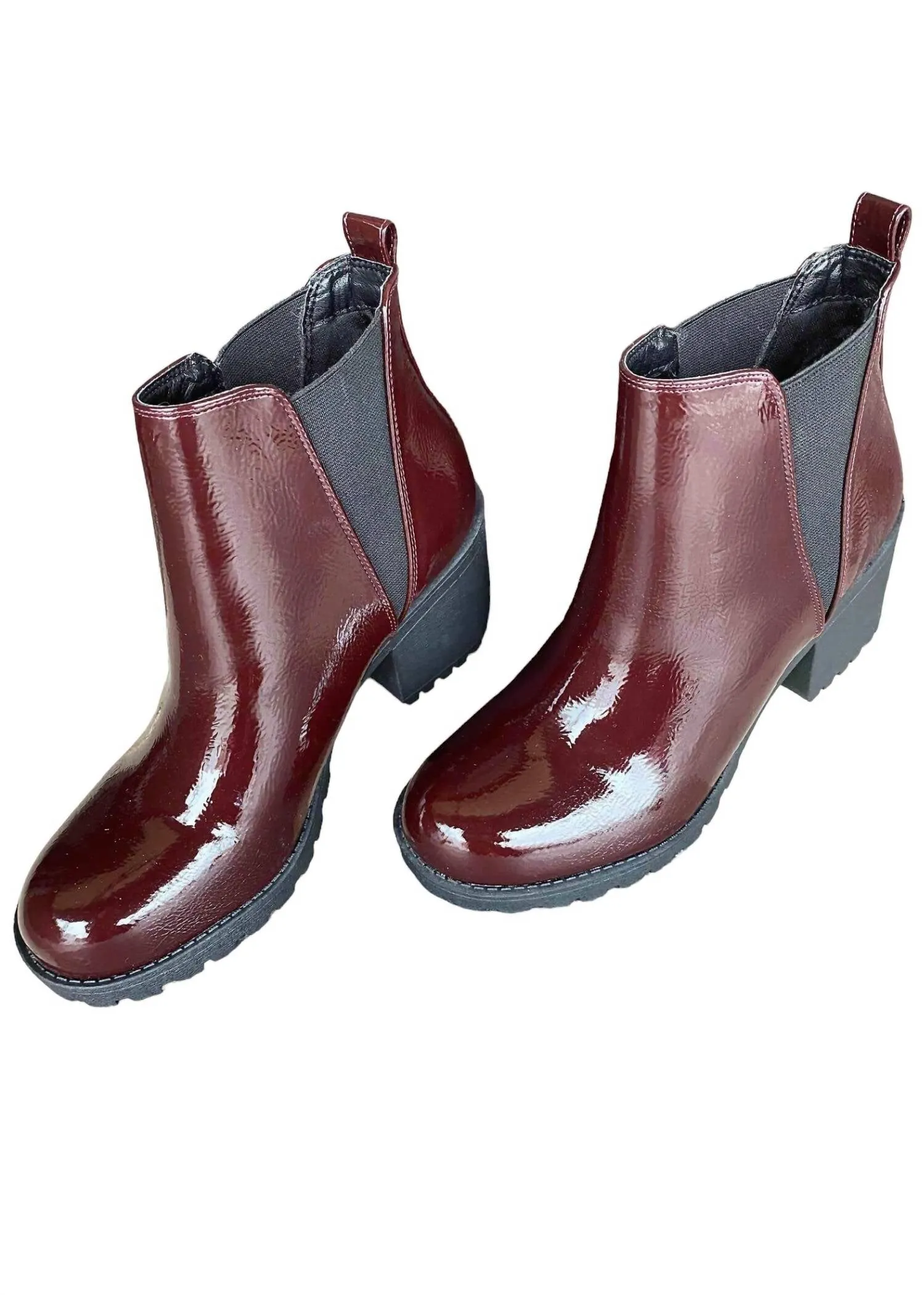 Take Me On Booties In Burgundy