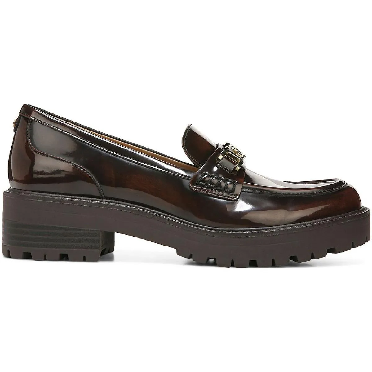 Teagan Womens Leather Lug Sole Loafers