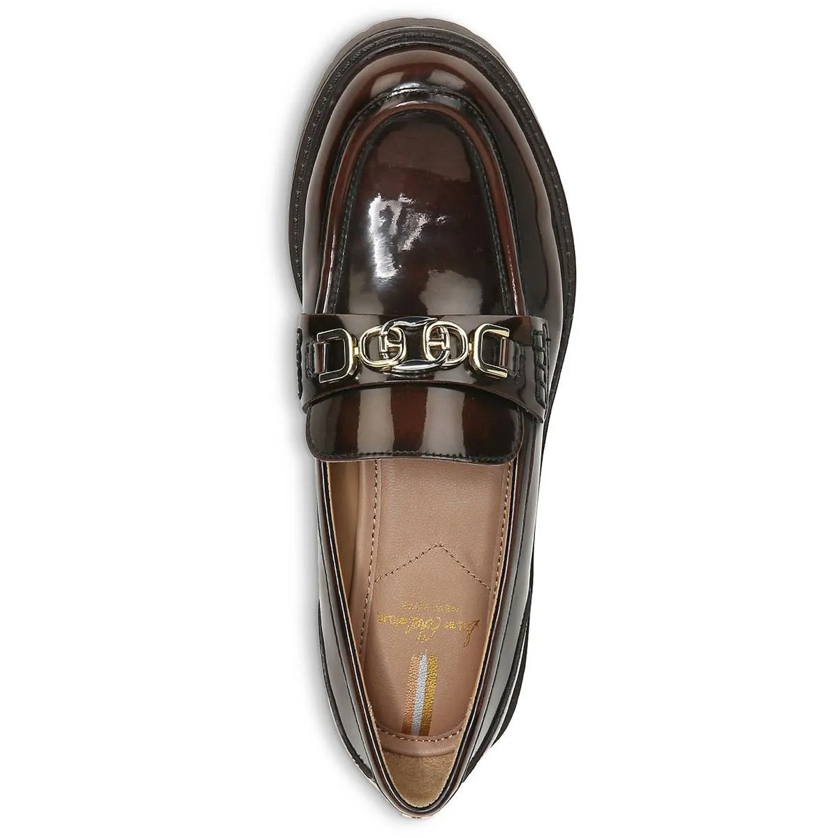 Teagan Womens Leather Lug Sole Loafers