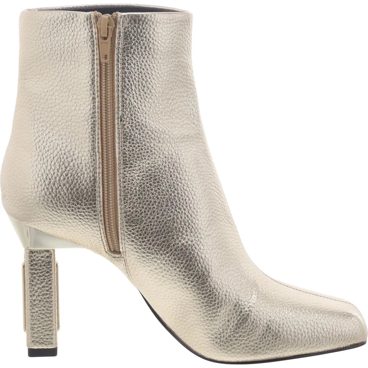 THE HOLLOW HEEL BOOTIE Womens Faux Leather Square Toe Ankle Boots