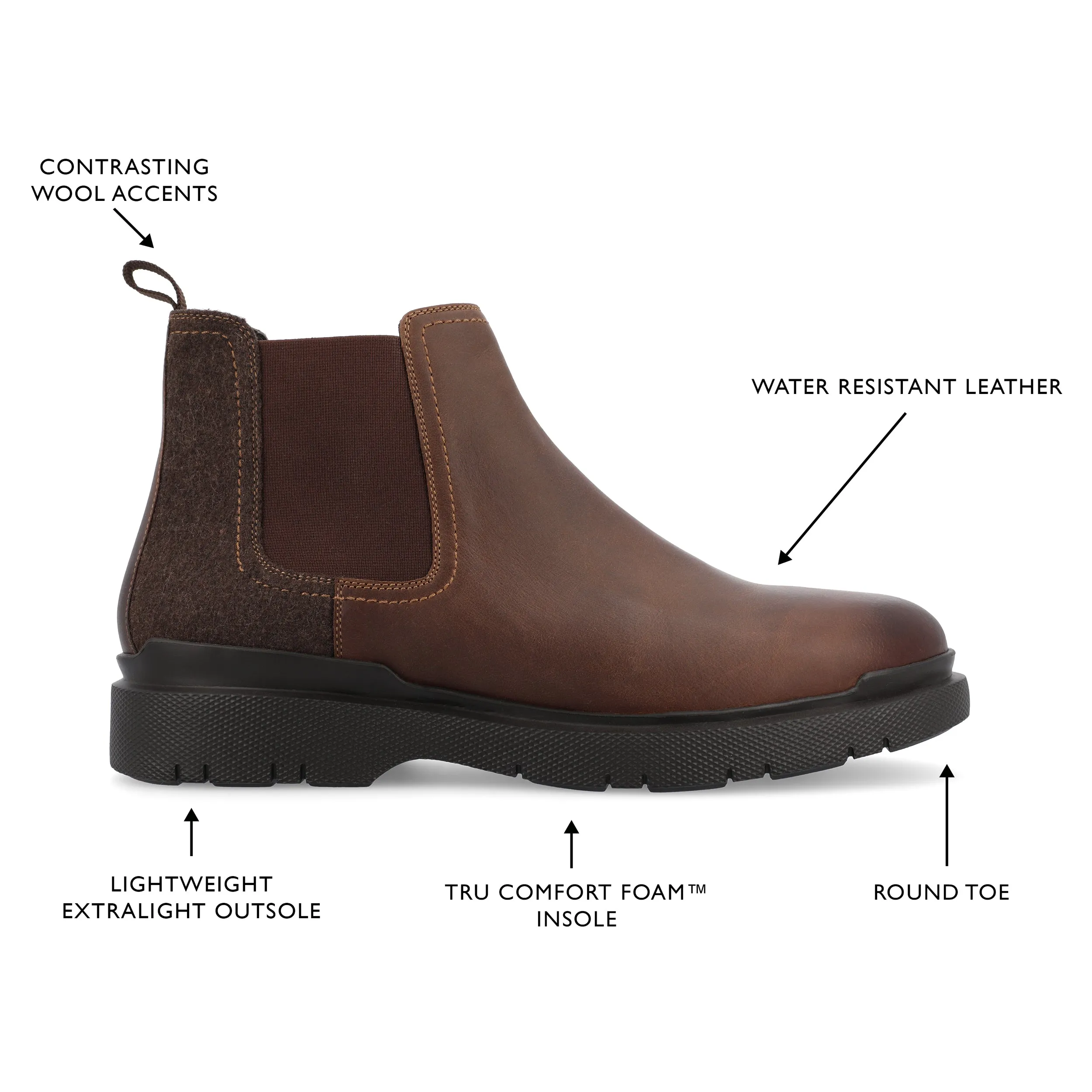 Thomas & Vine Tilton Water Resistant Plain Toe Chelsea Boot