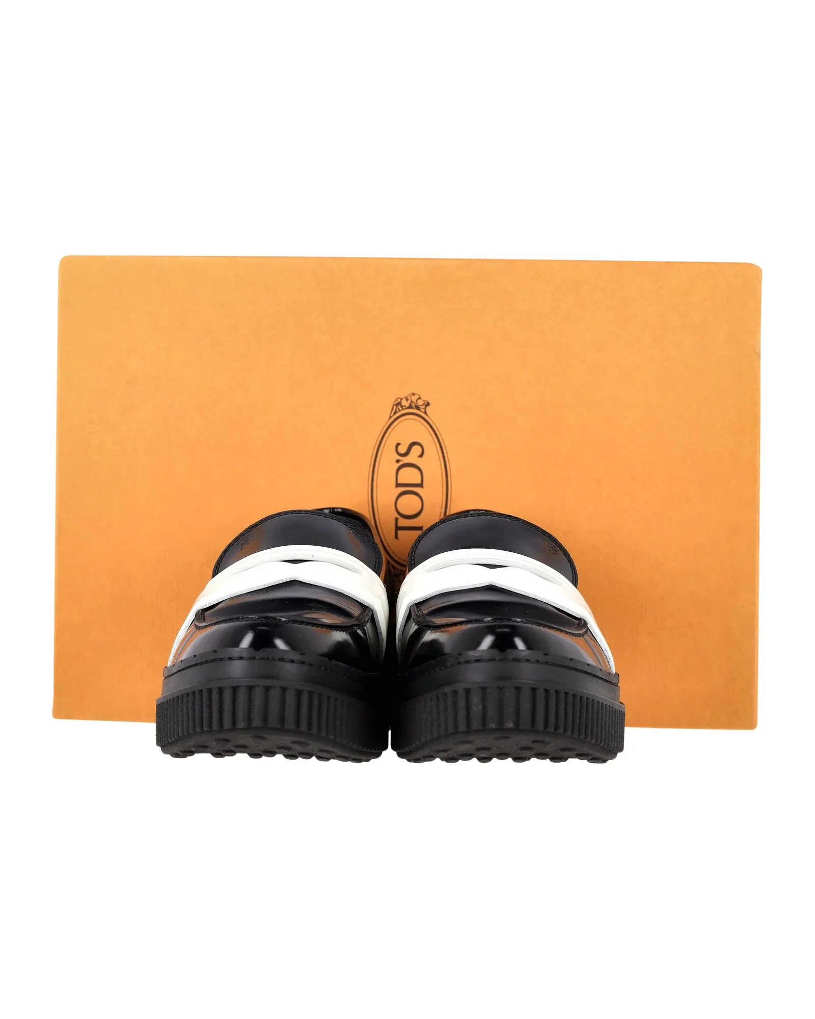 Tod's Platform Penny Loafers in Black Leather